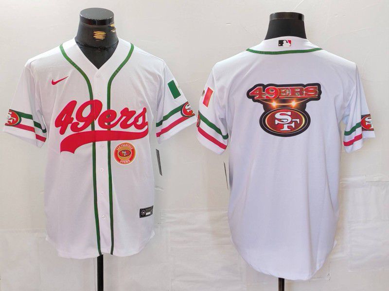 Men San Francisco 49ers Blank White Joint Name 2024 Nike Limited NFL Jersey style 7037->san francisco 49ers->NFL Jersey